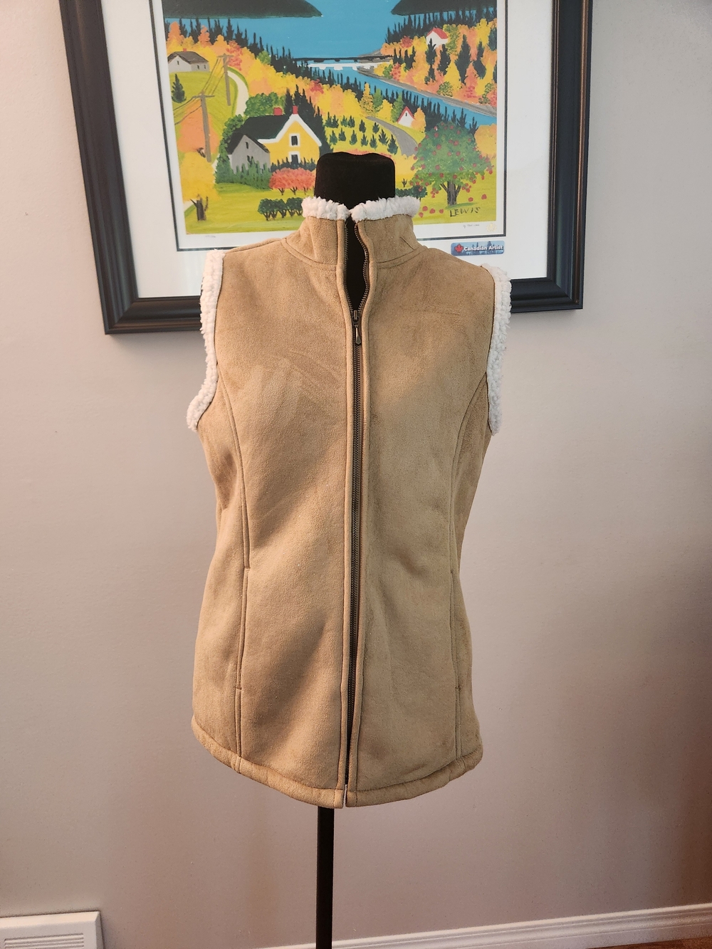 Denver Hayes Tan Sherpa-Trim Zip Vest